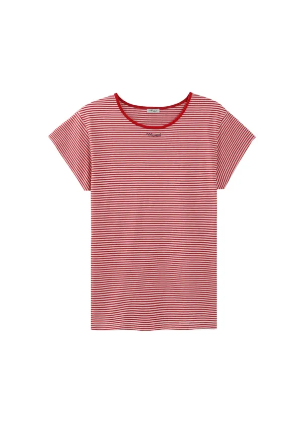 Mused Classic Short SLV T-shirts - Red Stripe