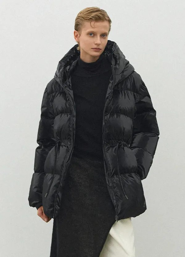 (JP-564)HOOD GLOSSY DOWN JUMPER