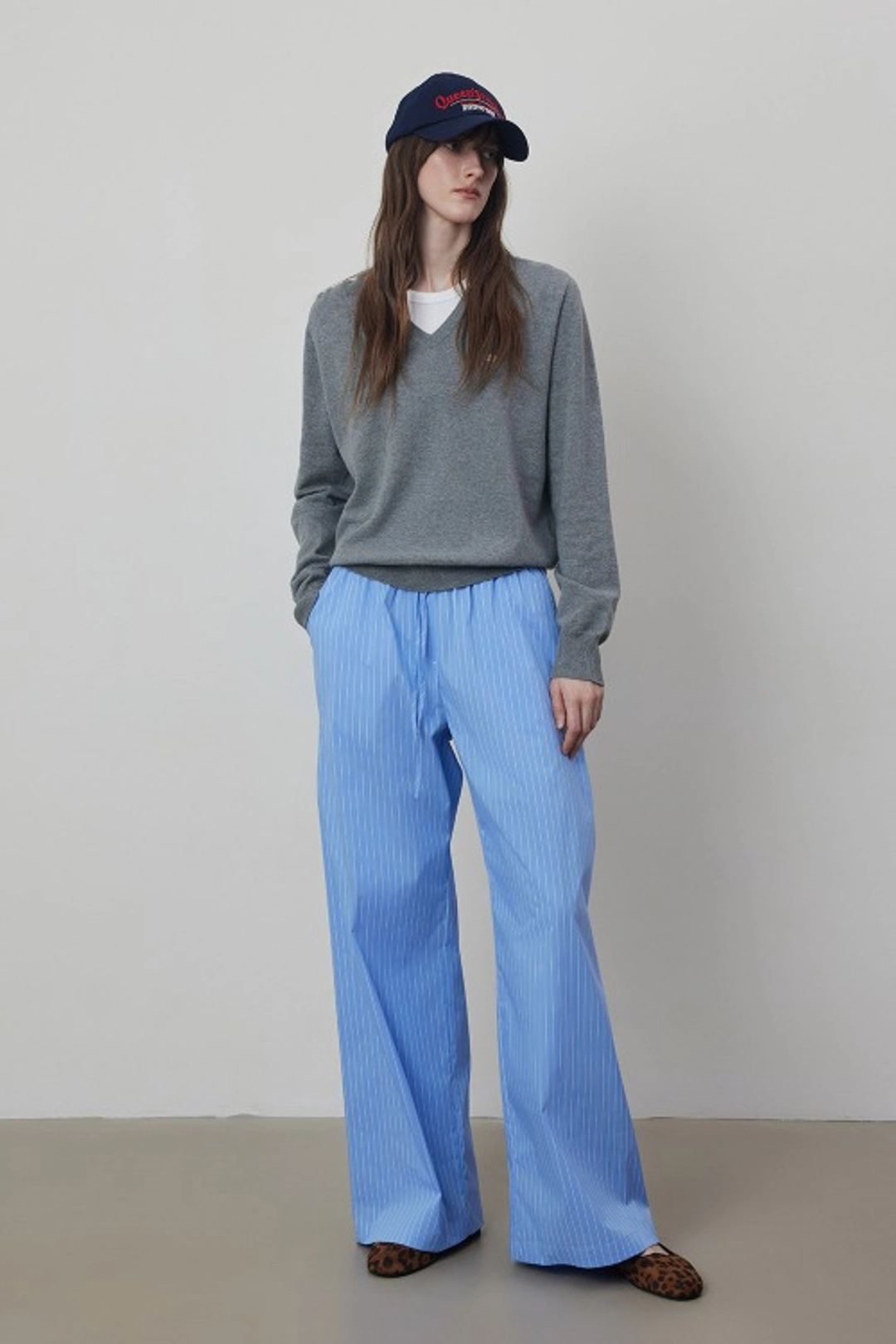 퀸스래빗 Striped Banding Wide Fit Pants 상품 이미지 2