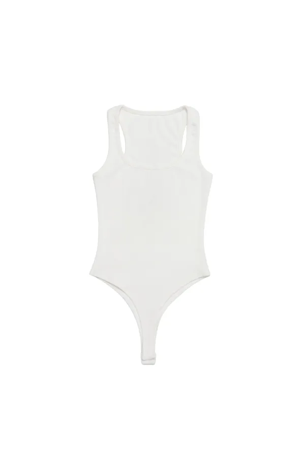 BASIC LOGO BODYSUIT WHITE