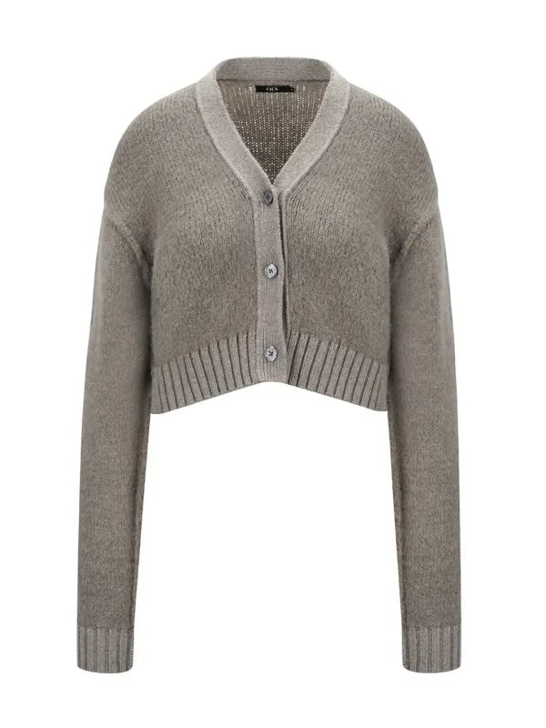 Latt Alpaca Cardigan Melange Grey