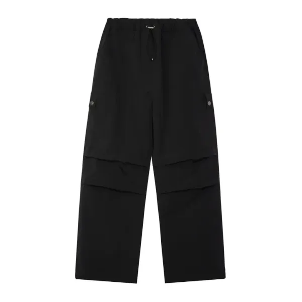 WIDE CARGO PANTS - BLACK