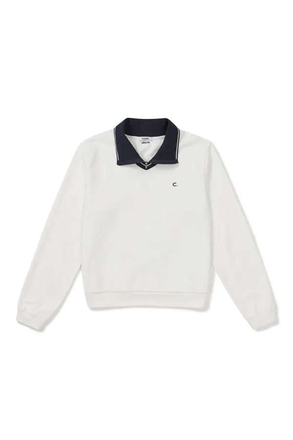 [25FW clove] Double Collar T-Shirt (White)