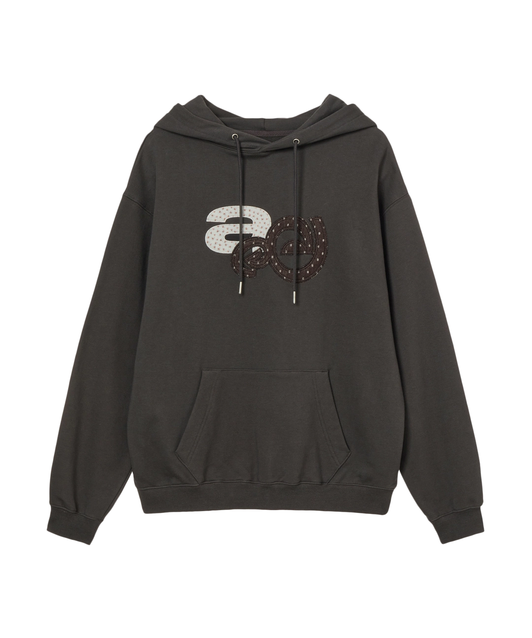 에이이에이이 APPLIQUE FLOWER LOGO HOODIE [DARK BROWN] 상품 이미지 1