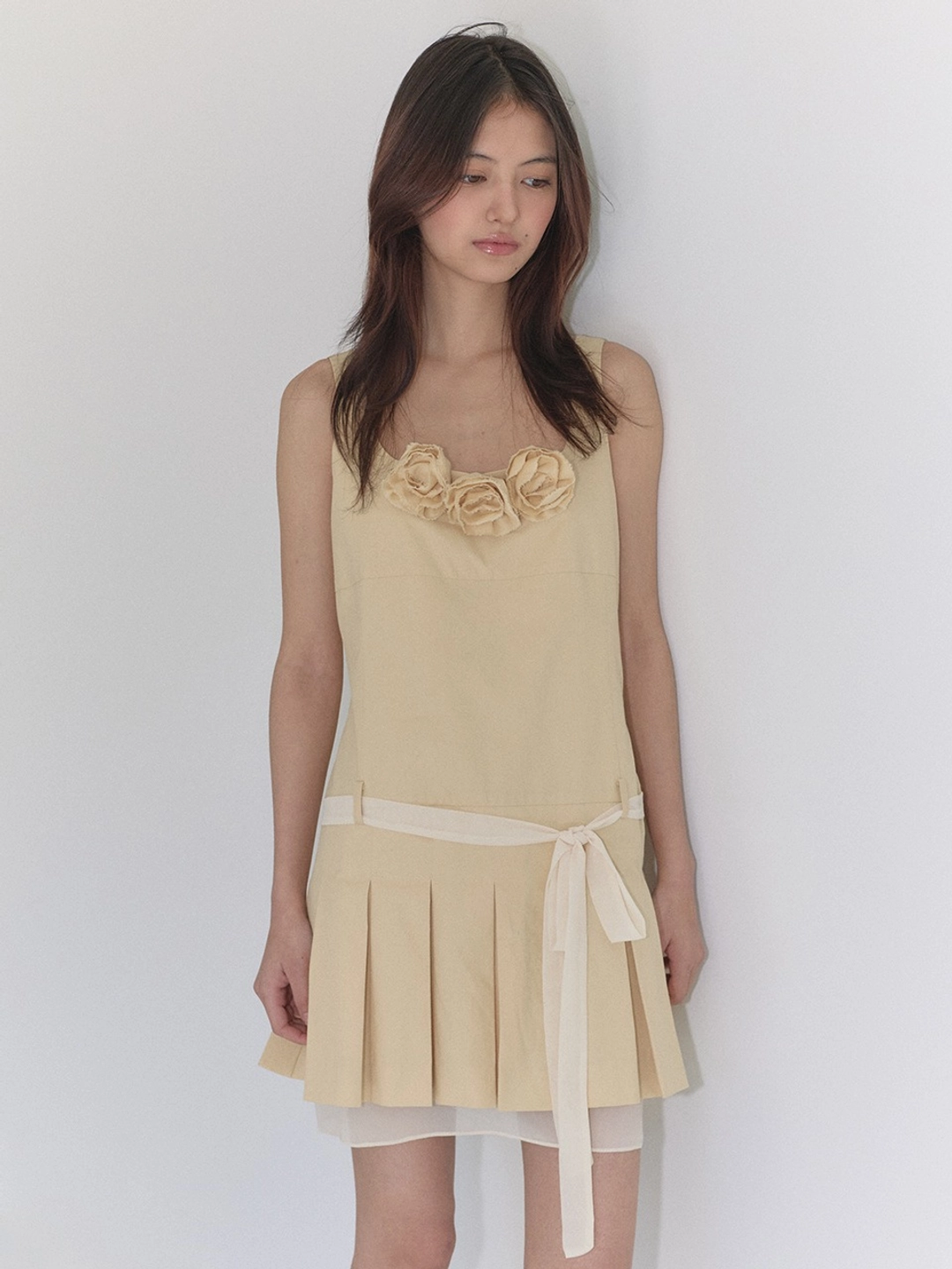 마가린핑거스 BELTED PLEATS ONE-PIECE (BUTTER) 상품 이미지 2