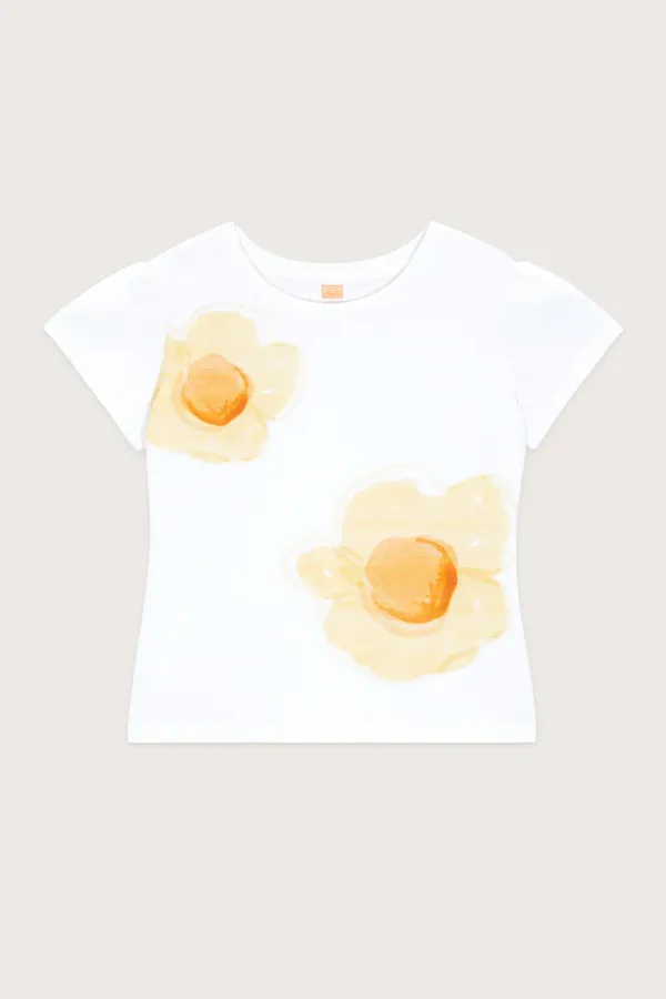 Egg Flower Puff T-Shirt (White)