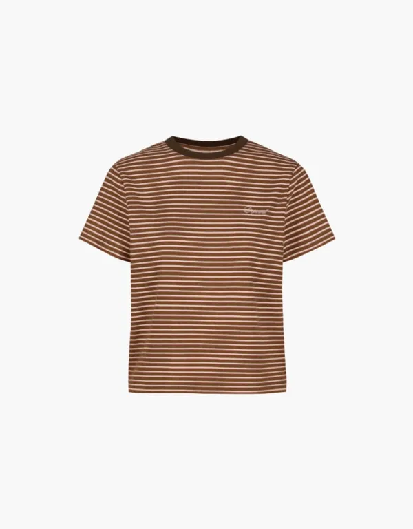multi stripe slim fit t-shirt - brown