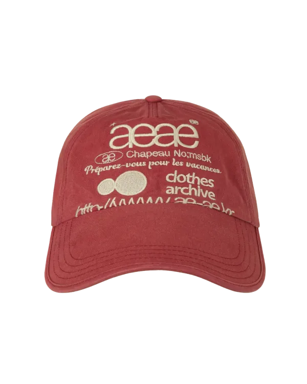 [10/20 예약발송] WEB LOGO WASHED 5 PANNEL BALL CAP [RED]