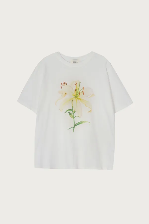 LILY DROWING T-SHIRT WHITE