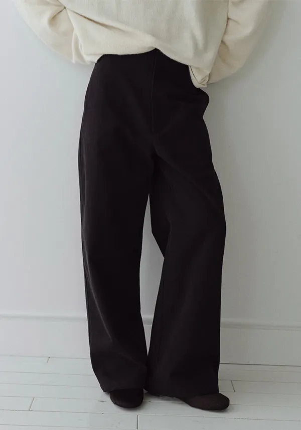 FLEECE COTTON WIDE PANTS_BLACK_OE4C2XPL06BKA