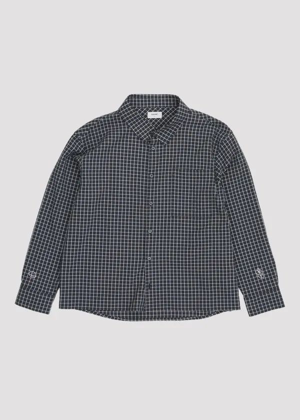 LIGHT CHECK SHIRTS LOVE FLOWER DEEP NAVY