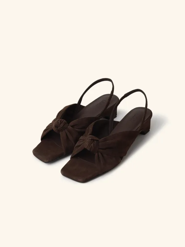 TWIST slingback / 브라운스웨이드