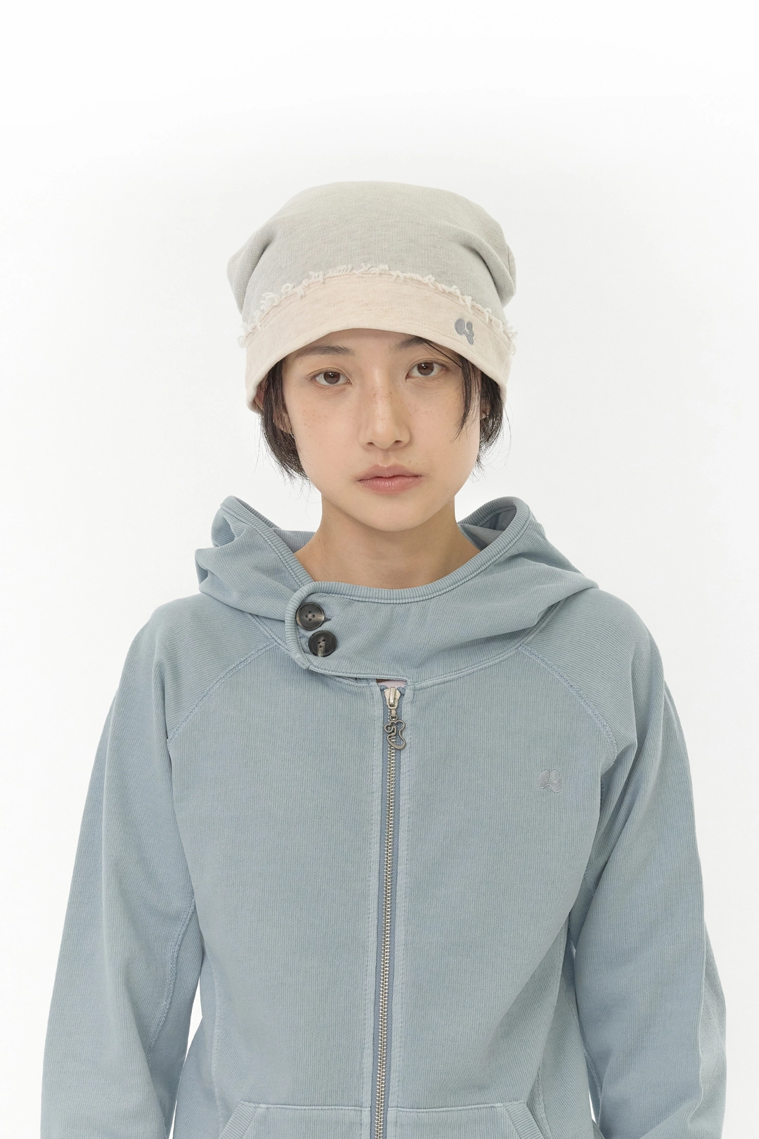 허그유어스킨 Cross strap sweat beanie (Sky blue) 상품 이미지 2