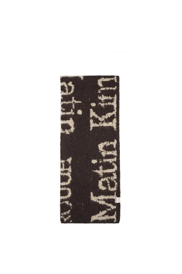 CRACKED LOGO MUFFLER IN BROWN