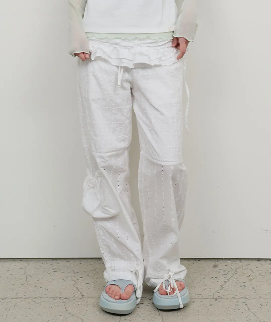 타입서비스 Lace Strap Pants [White] 상품 이미지 2