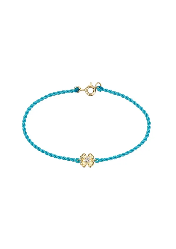 [14K] Clover Dia Silk Bracelet