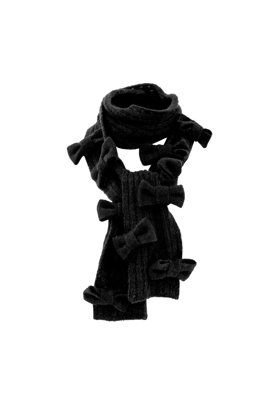 오드원아웃 KNIT RIBBON MUFFLER BLACK 상품 이미지 2