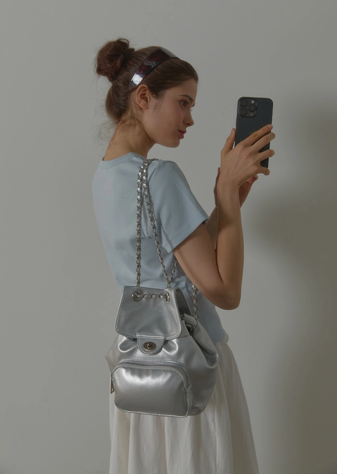 아노에틱 ANC CLASSIC OUTPOCKET BACKPACK_SILVER 상품 이미지 3