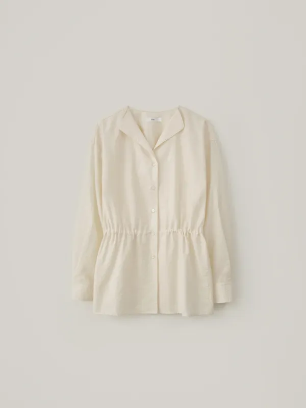 String Collar Blouse - Cream