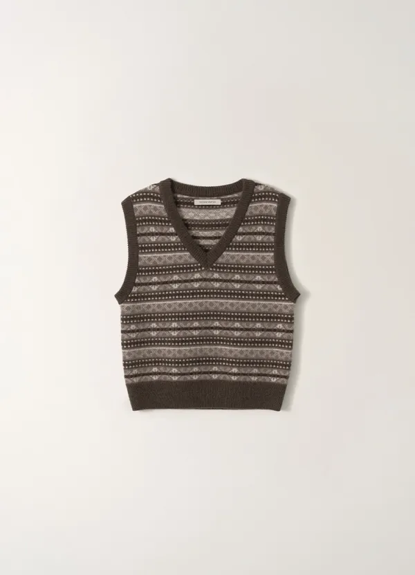 Cabin knit vest (Brown)