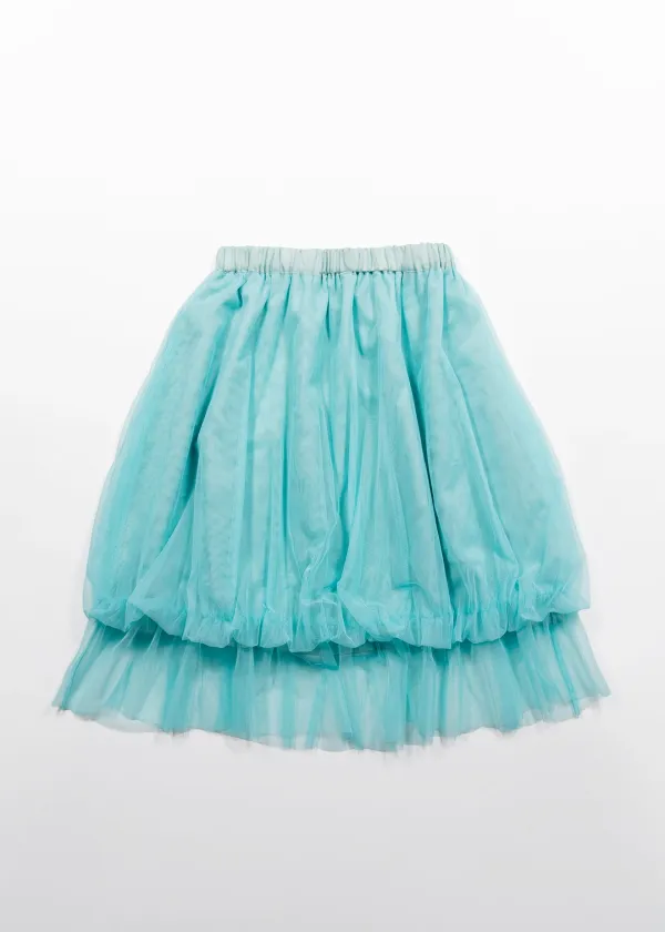 NEO BALLOON TULLE MIDI SKIRT - MINT