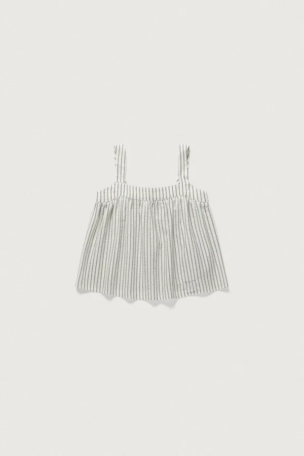 FLOWY STRIPED BLOUSE [IVORY]