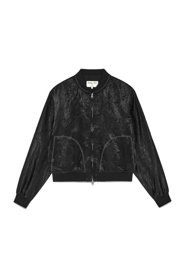 BACK LOGO CRINKLE BLOUSON FOR WOMEN IN BLACK