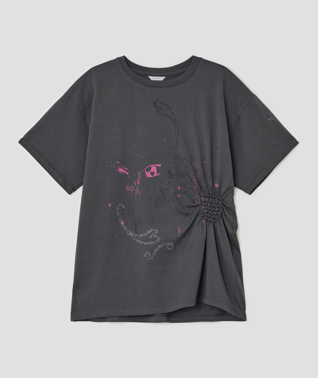 타입서비스 [6차] Scattered Ruched Top [Charcoal] 상품 이미지 1