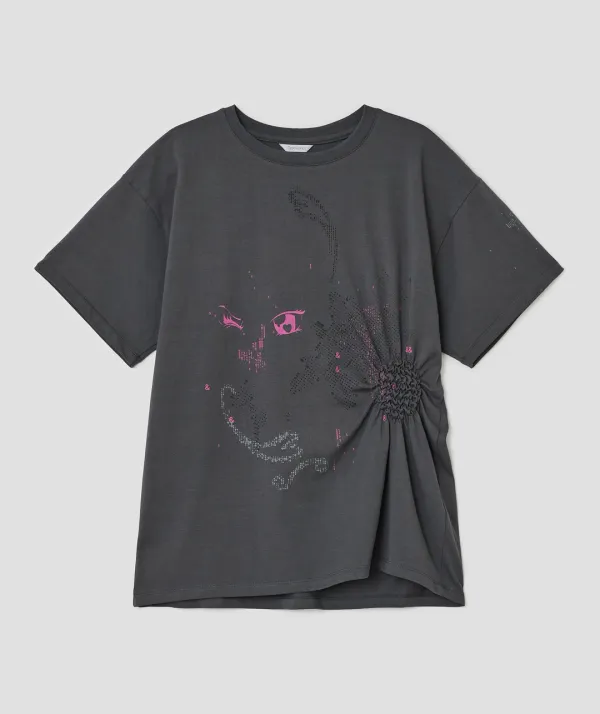 [6차] Scattered Ruched Top [Charcoal]