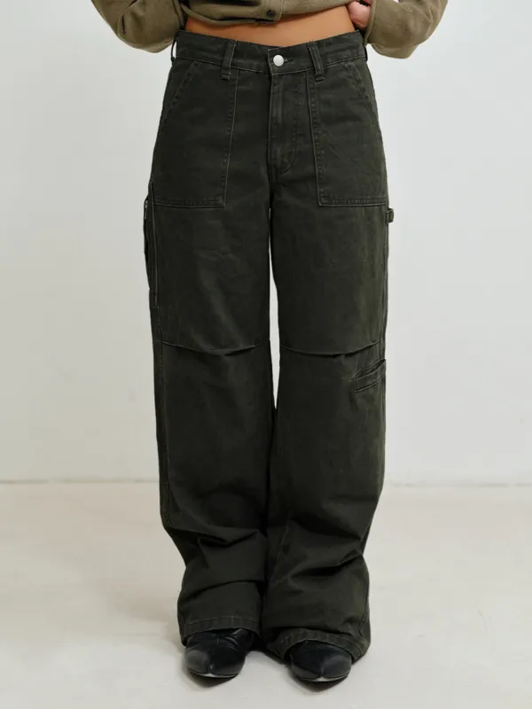 [PLZPROJECT] CARPENTER POCKET PANTS, KHAKI