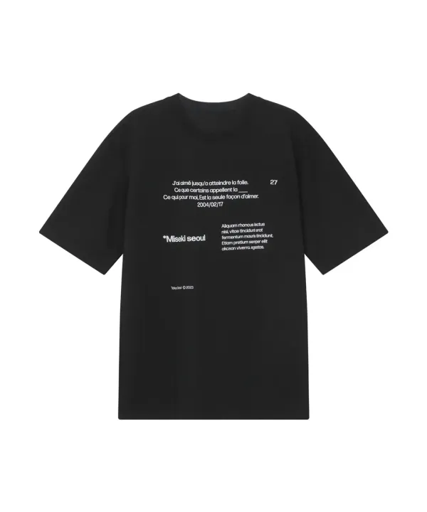 Miseki typography short sleeves BLACK