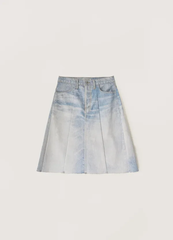 Digital-Print Pannel Skirt - Digital Denim