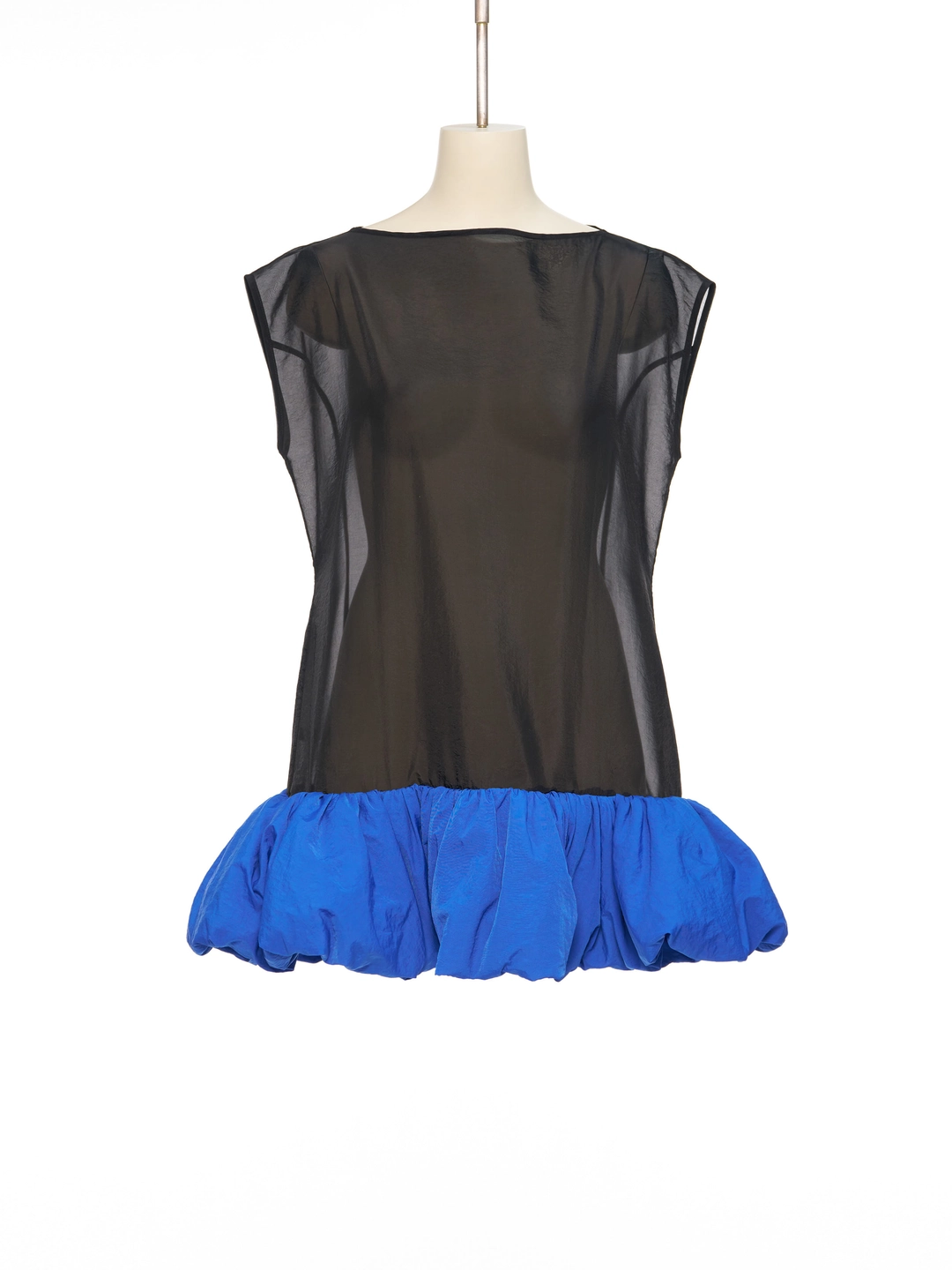 푸쉬버튼 SS26 BLACK VOLUME HEM SHEER DRESS 상품 이미지 1