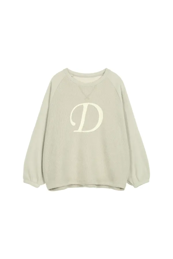 SMOOTH D LOGO SWEATSHIRTS IN ASH BEIGE