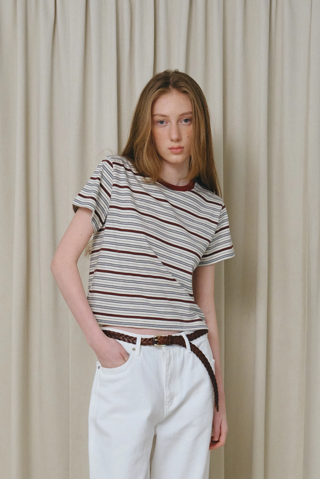 브렌다 브렌든 curly sue crop t -shirt - ivory 상품 이미지 2