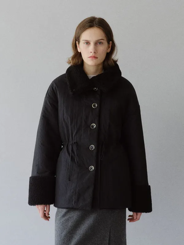 TFW REVERSIBLE PUFFER ECO-SHEARING COAT_BLACK
