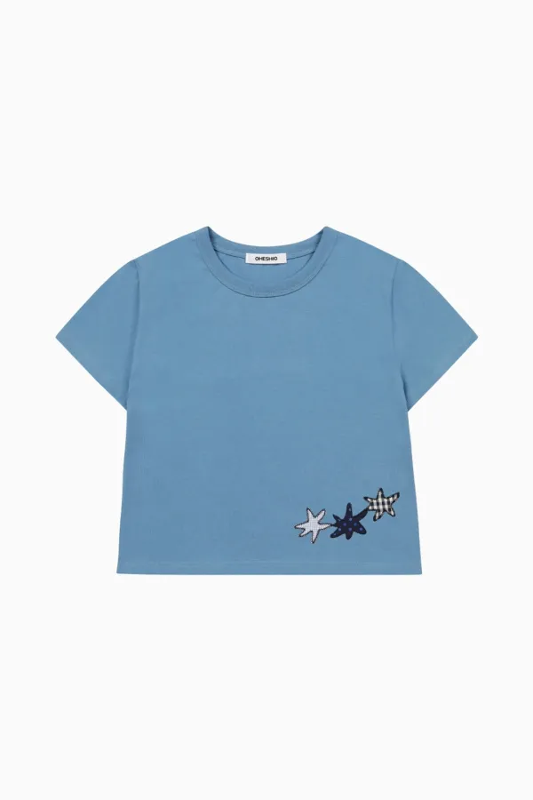 STAR PATCHY T-SHIRT, BLUE
