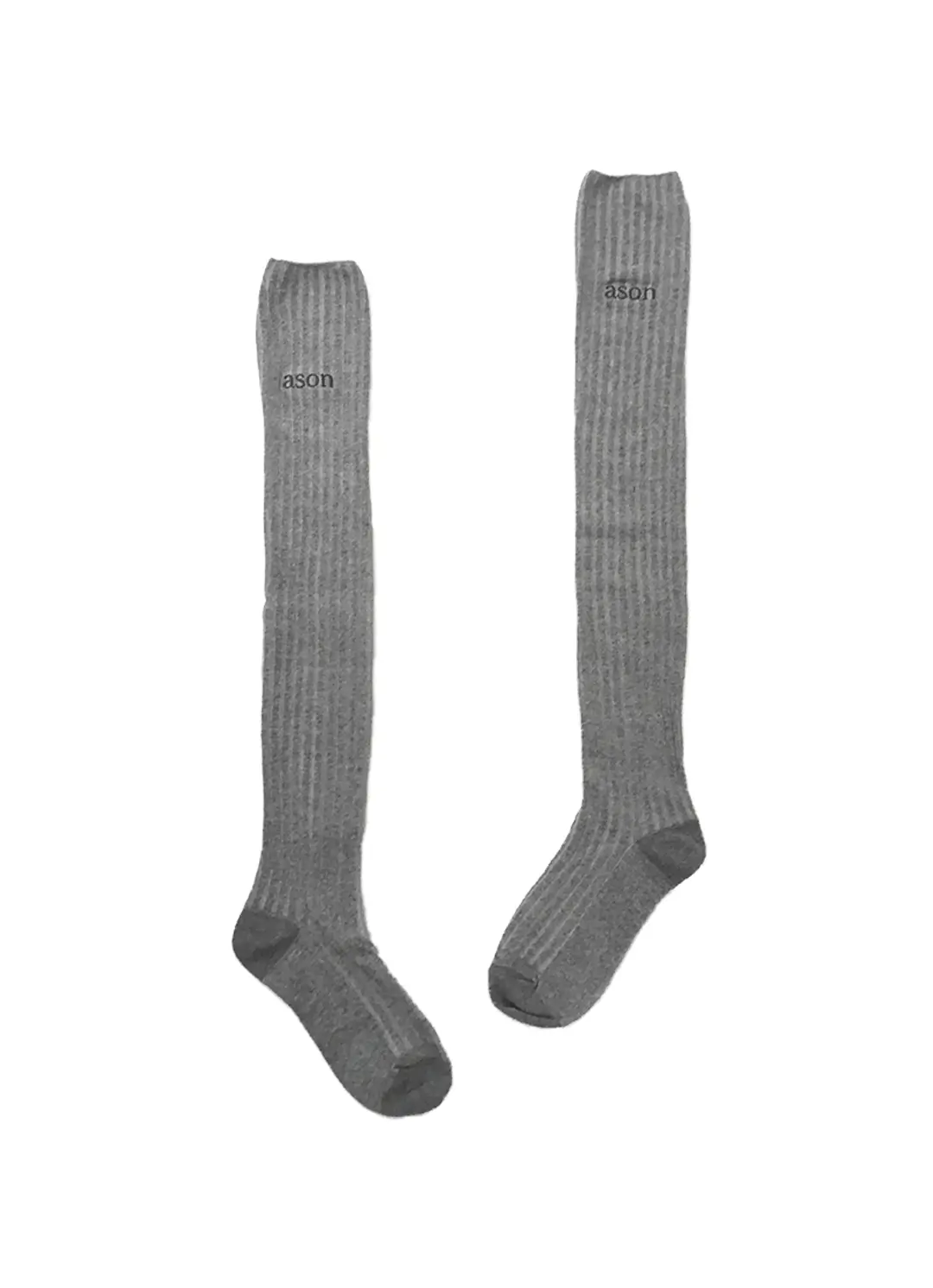 애즈온 AS\"ON RIBBED KNEE SOCKS / GRAY 상품 이미지 2