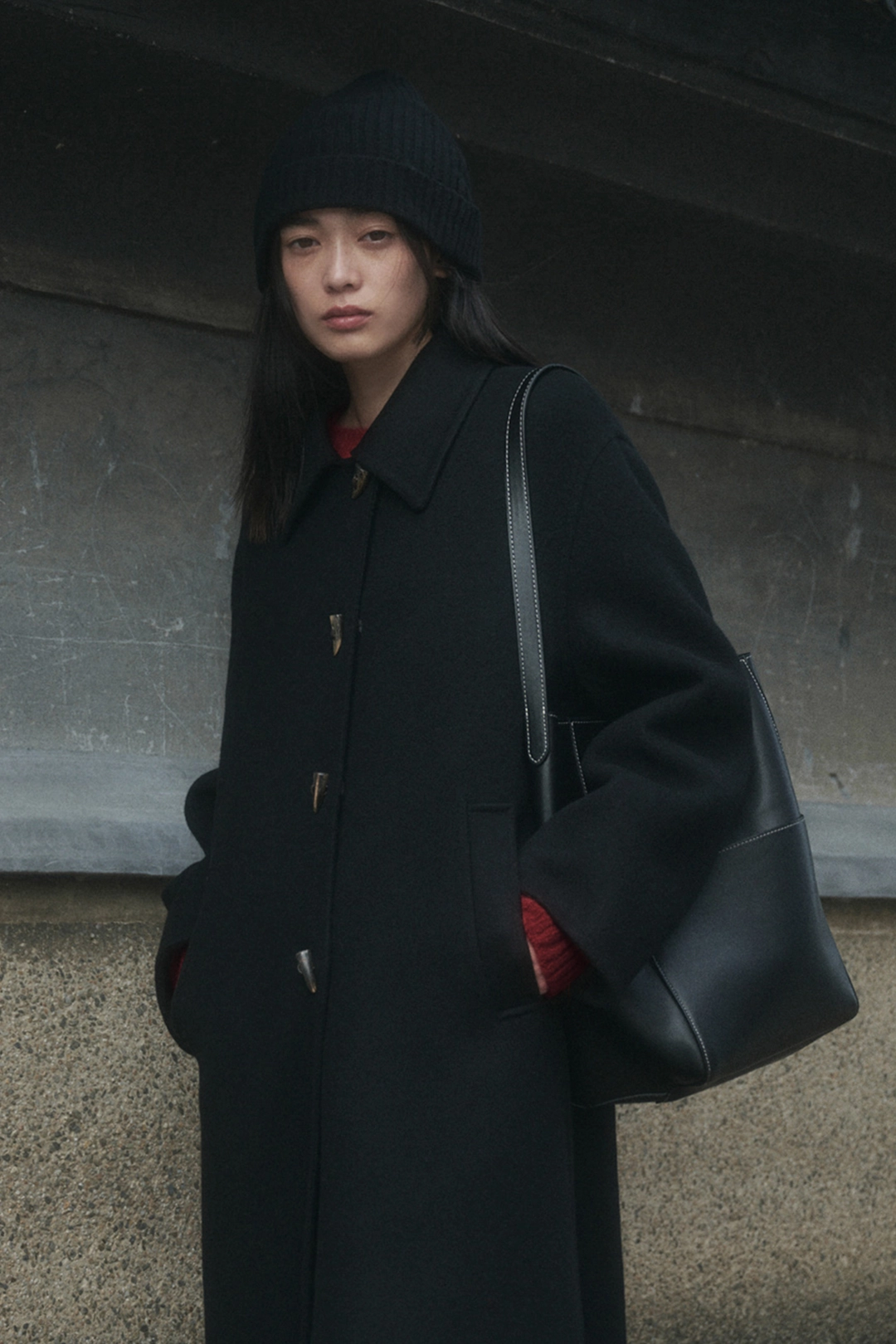 세이지먼트 [당일출고] STITCH LEATHER BUCKET BAG_BLACK 상품 이미지 2