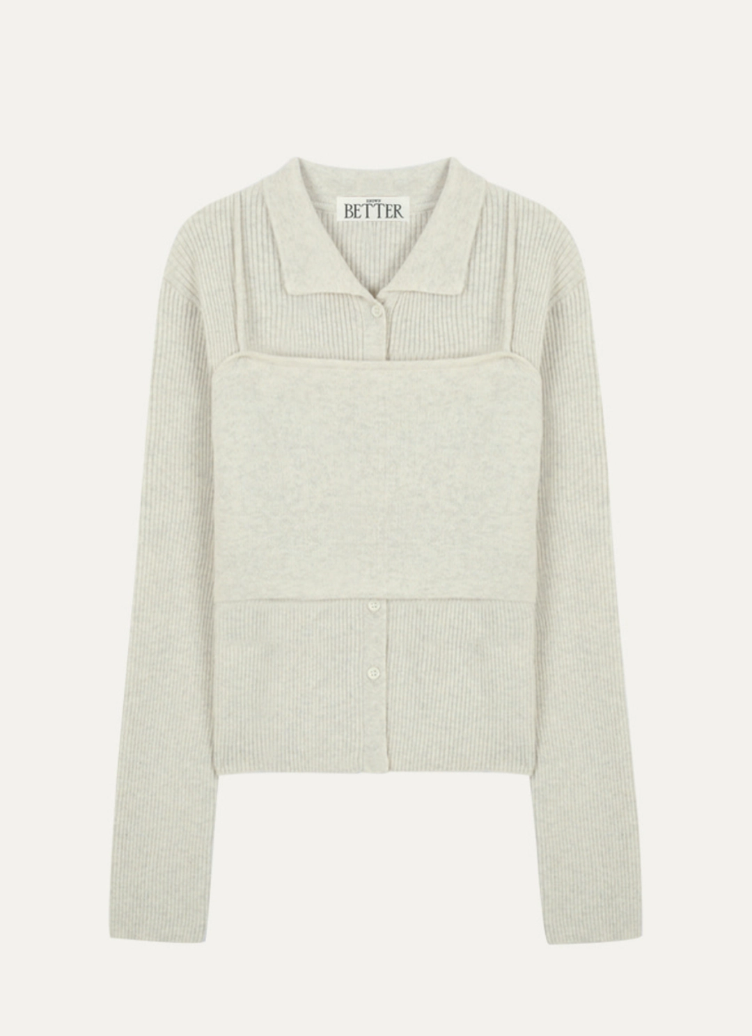 노운베러 Collar-cardigan bustier knit set [KNFW01CD01]_[2color] 상품 이미지 3