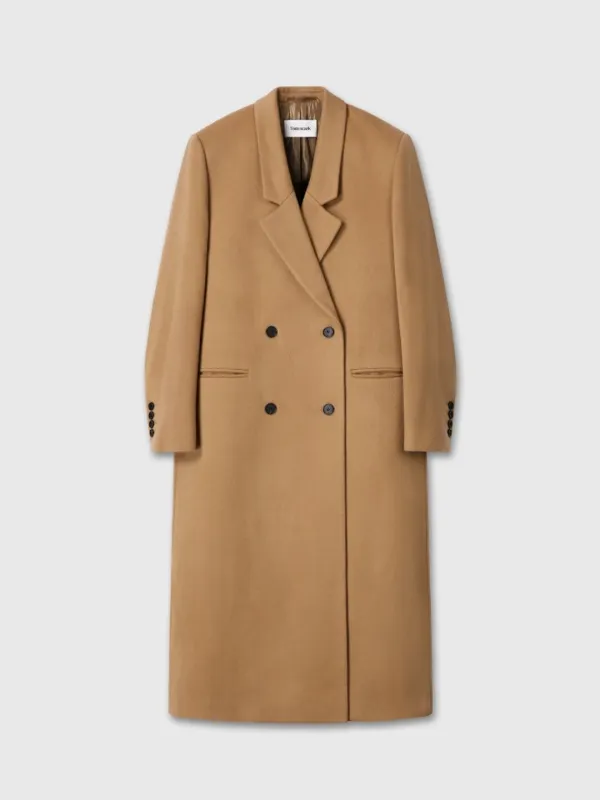 (W) TAILORED DOUBLE-BREASTED MAXI COAT_ ROYALE BEIGE