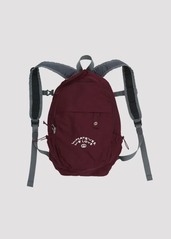 NYLON BACKPACK WE LOVE BURGUNDY