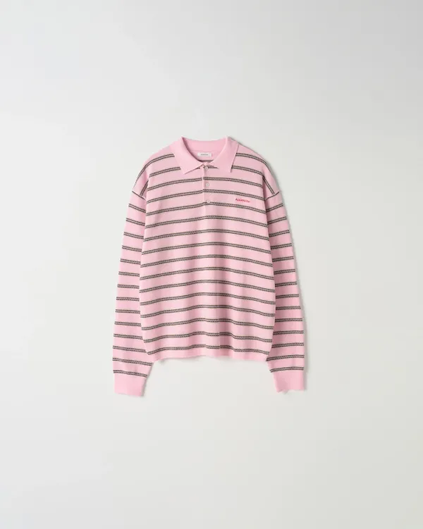 [5th] Stripe Polo Knit [PINK]