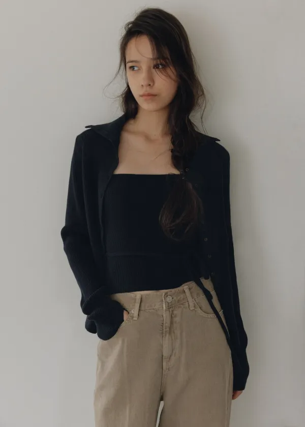 Preta golgi bustier knit (black)