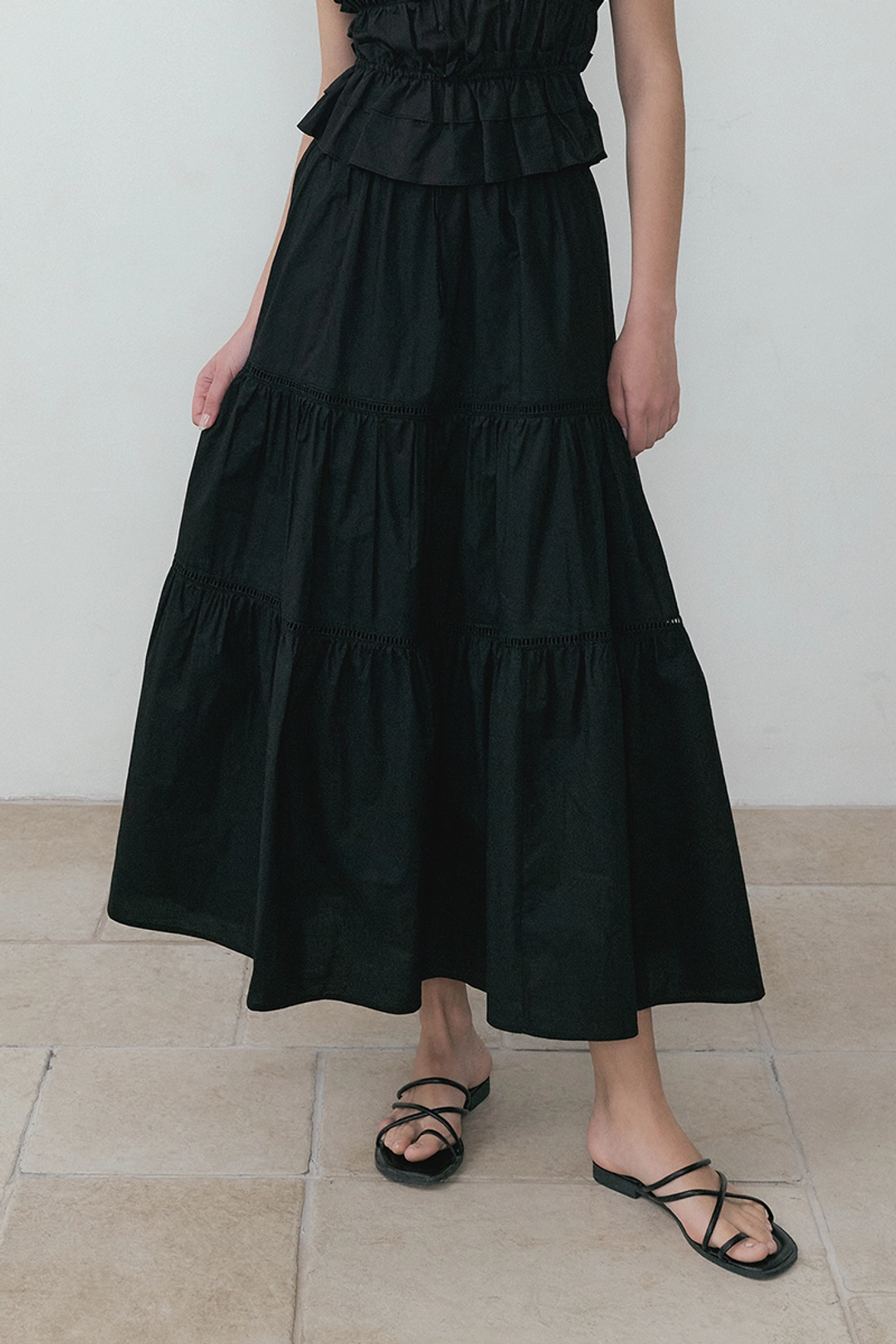 루시르주 Romantic Cancan Skirt (black) 상품 이미지 1