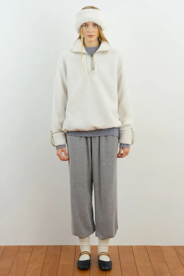 Teddy Fleece Half Zip-Up (Ivory)