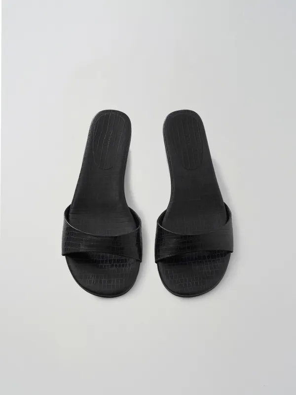 wedge mule (dark navy)