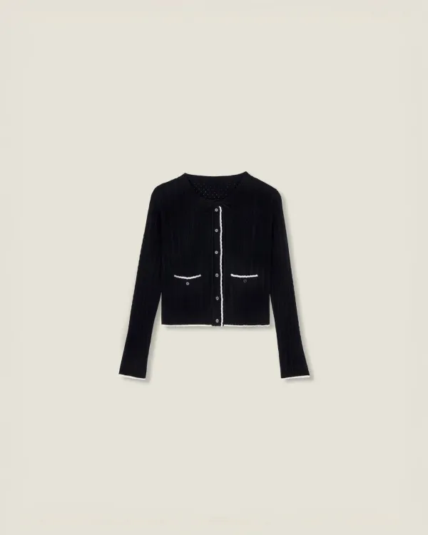 Cots Knit Cardigan (Black)