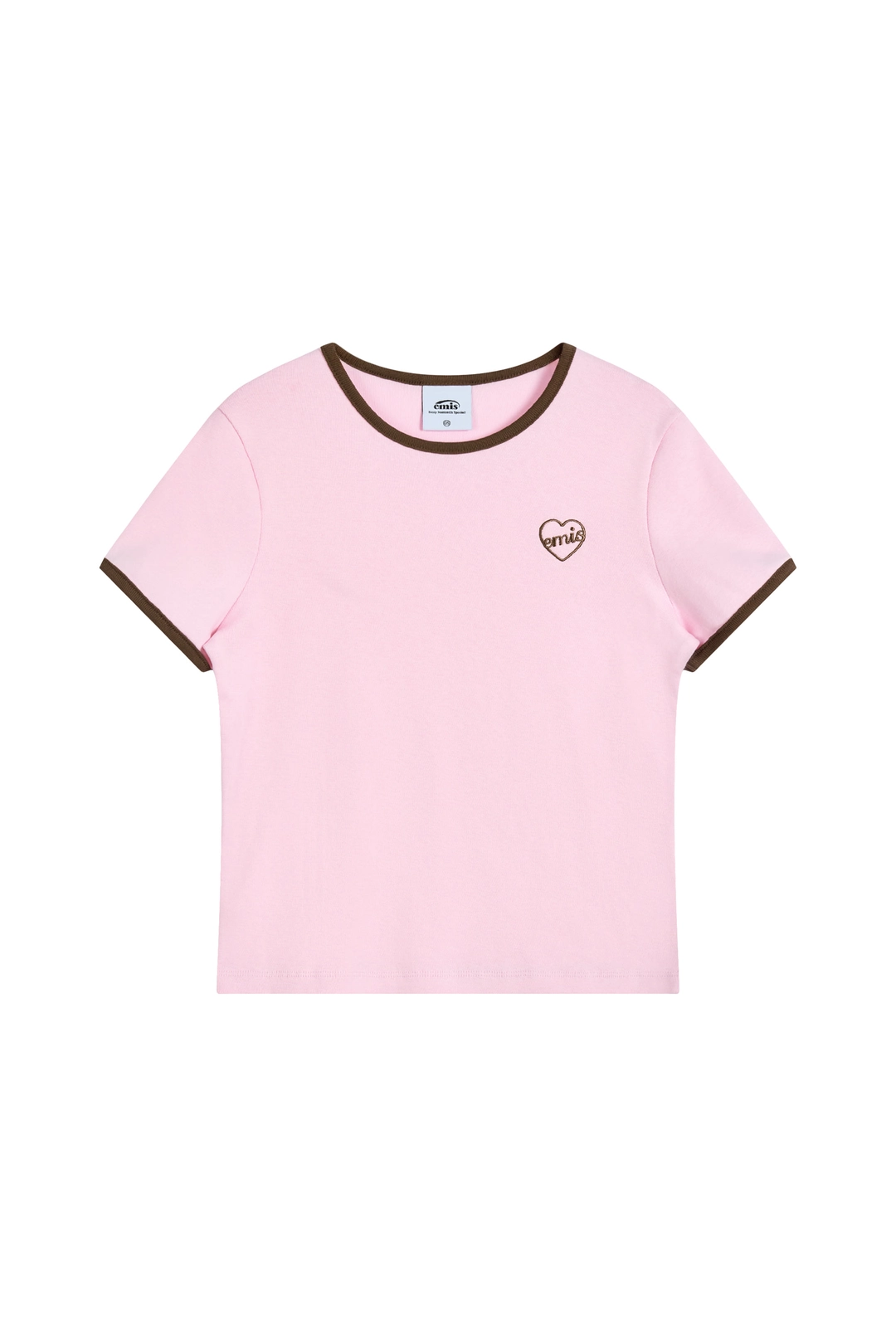 이미스 (W) HEART LOGO RINGER T-SHIRT-PINK 상품 이미지 1