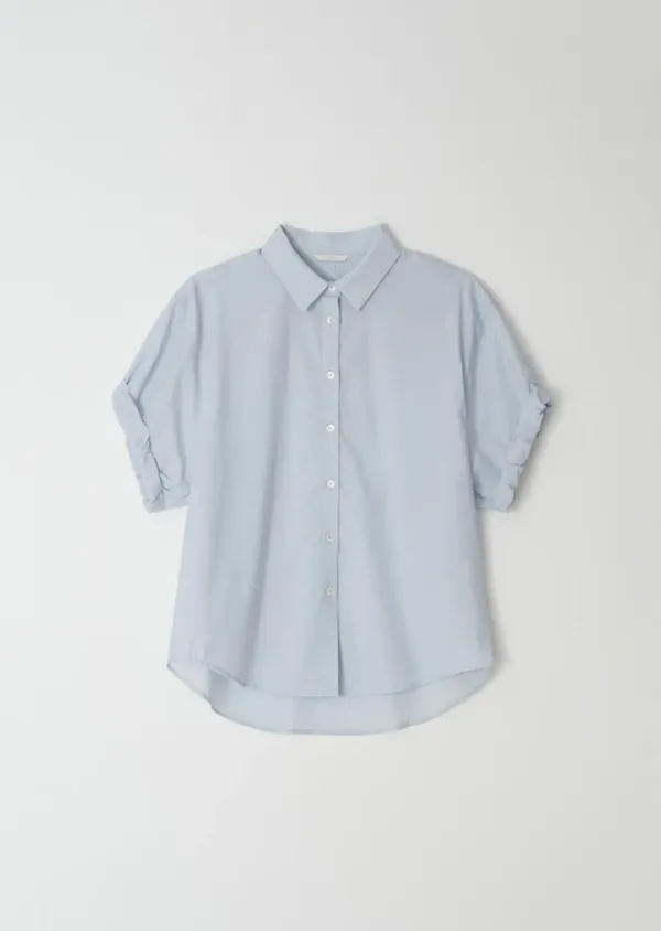 [10%] roll-up blouse-sky